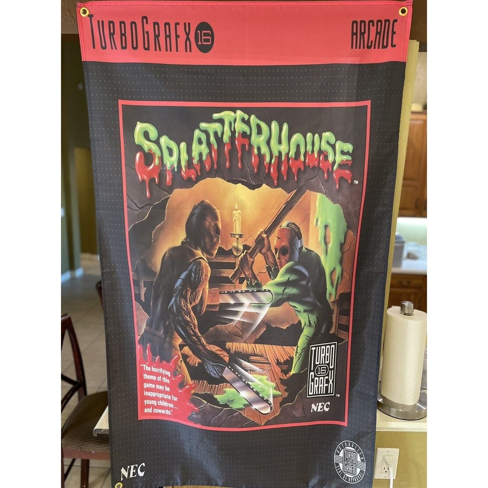 Splatterhouse 5ft Flag TurboGrafx-16 1988 Poster Banner Arcade NAMCO NEC TG16